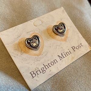 Silver Brighton Heart Stud Earrings
